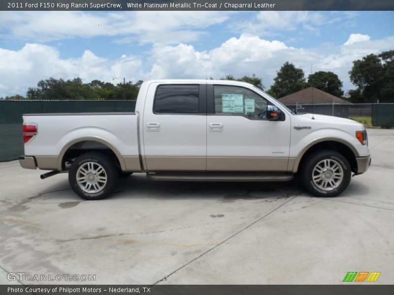White Platinum Metallic Tri-Coat / Chaparral Leather 2011 Ford F150 King Ranch SuperCrew