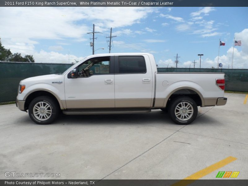 White Platinum Metallic Tri-Coat / Chaparral Leather 2011 Ford F150 King Ranch SuperCrew