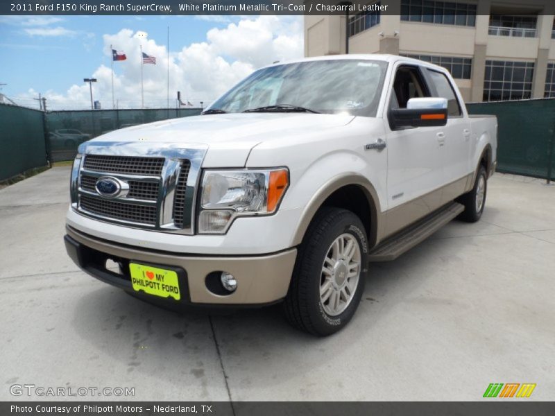 White Platinum Metallic Tri-Coat / Chaparral Leather 2011 Ford F150 King Ranch SuperCrew