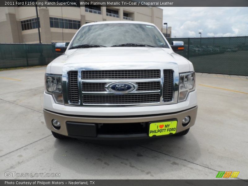 White Platinum Metallic Tri-Coat / Chaparral Leather 2011 Ford F150 King Ranch SuperCrew