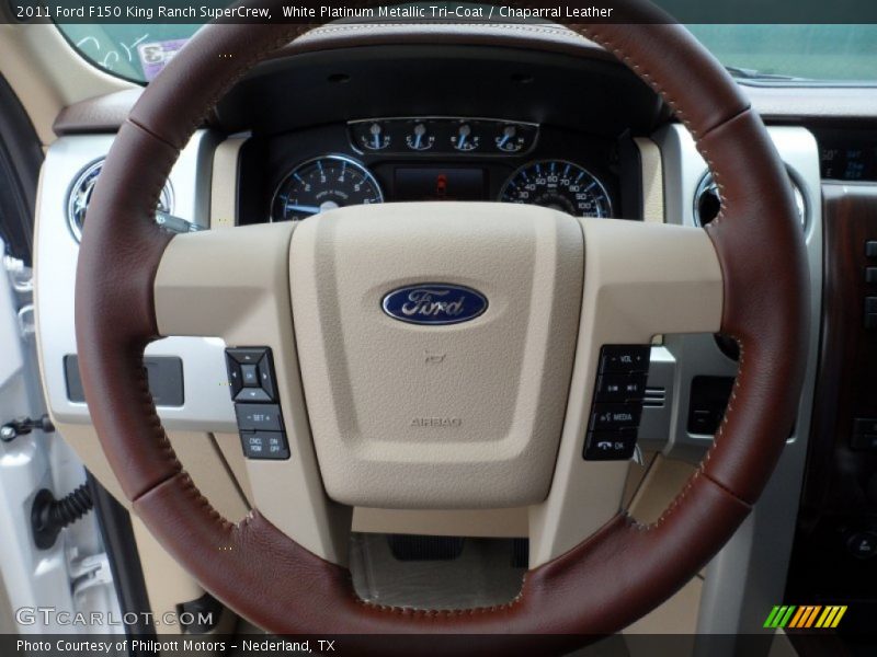 White Platinum Metallic Tri-Coat / Chaparral Leather 2011 Ford F150 King Ranch SuperCrew
