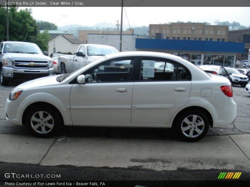 Clear White / Gray 2010 Kia Rio LX Sedan