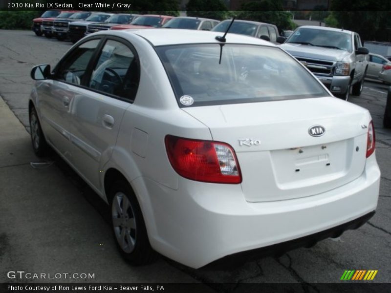 Clear White / Gray 2010 Kia Rio LX Sedan