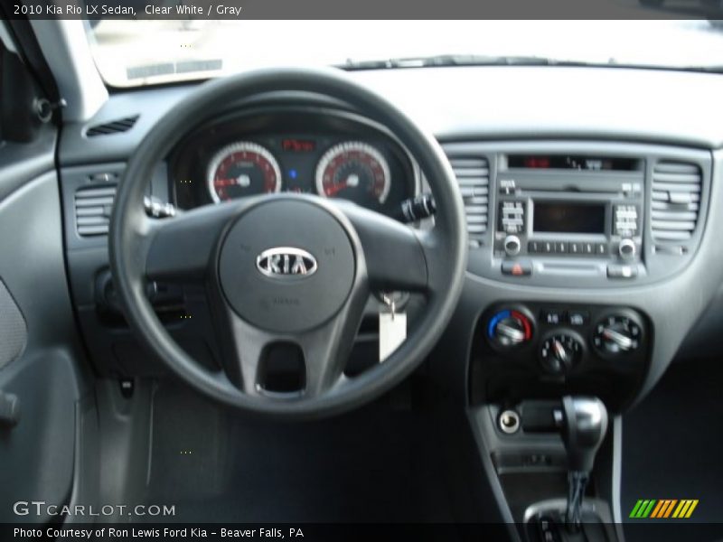 Clear White / Gray 2010 Kia Rio LX Sedan