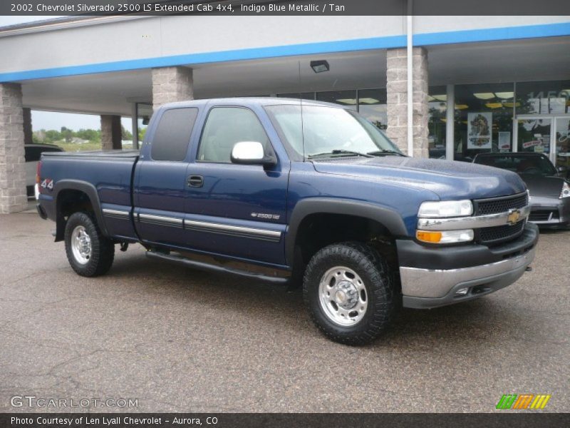 Indigo Blue Metallic / Tan 2002 Chevrolet Silverado 2500 LS Extended Cab 4x4