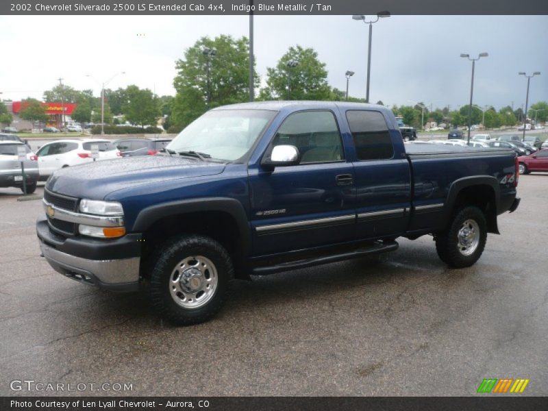 Indigo Blue Metallic / Tan 2002 Chevrolet Silverado 2500 LS Extended Cab 4x4