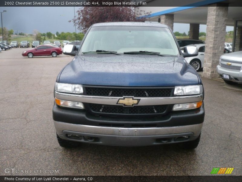 Indigo Blue Metallic / Tan 2002 Chevrolet Silverado 2500 LS Extended Cab 4x4