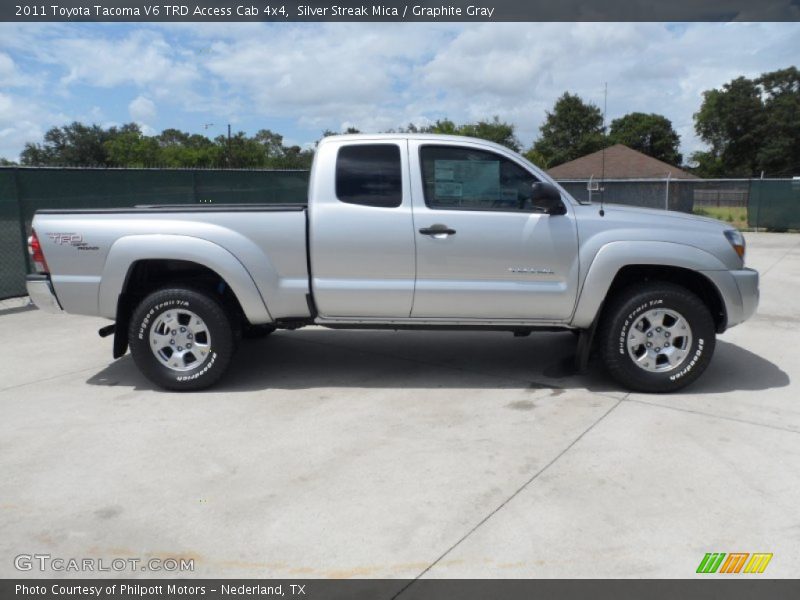 Silver Streak Mica / Graphite Gray 2011 Toyota Tacoma V6 TRD Access Cab 4x4
