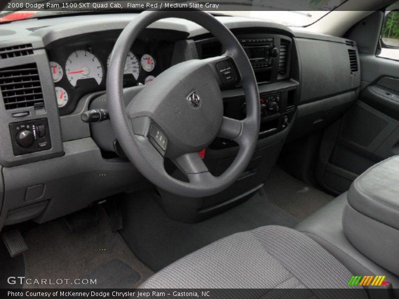 Flame Red / Medium Slate Gray 2008 Dodge Ram 1500 SXT Quad Cab