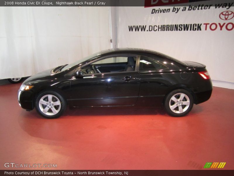 Nighthawk Black Pearl / Gray 2008 Honda Civic EX Coupe