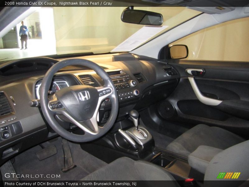 Nighthawk Black Pearl / Gray 2008 Honda Civic EX Coupe