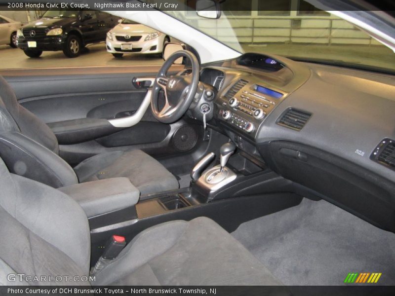 Nighthawk Black Pearl / Gray 2008 Honda Civic EX Coupe