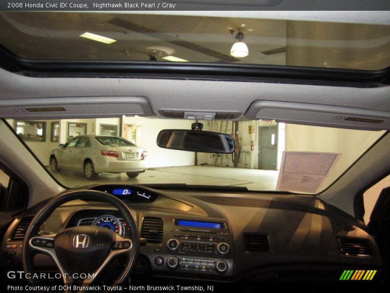 Nighthawk Black Pearl / Gray 2008 Honda Civic EX Coupe