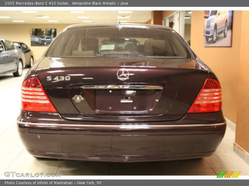 Almandine Black Metallic / Java 2003 Mercedes-Benz S 430 Sedan