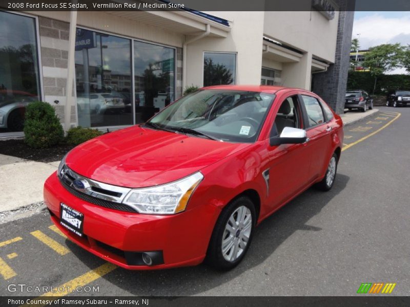 Vermillion Red / Medium Stone 2008 Ford Focus SE Sedan