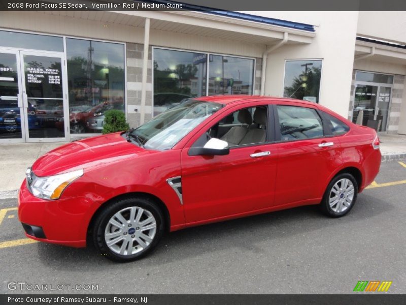 Vermillion Red / Medium Stone 2008 Ford Focus SE Sedan