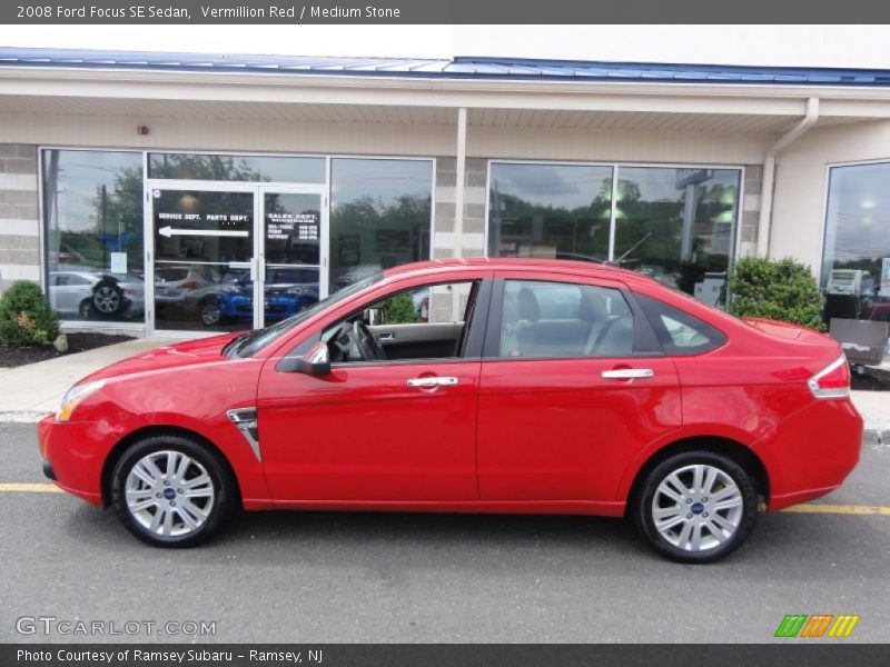 Vermillion Red / Medium Stone 2008 Ford Focus SE Sedan