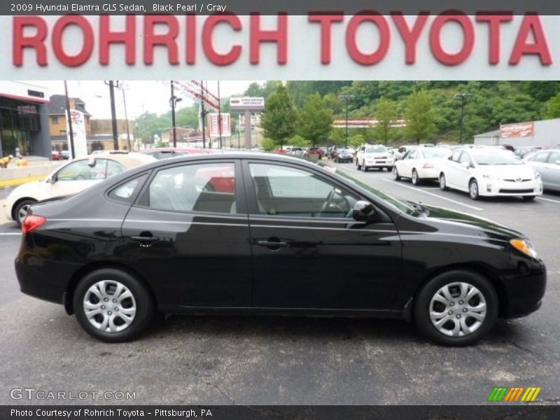 Black Pearl / Gray 2009 Hyundai Elantra GLS Sedan