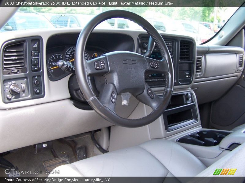Light Pewter Metallic / Medium Gray 2003 Chevrolet Silverado 2500HD LS Extended Cab 4x4