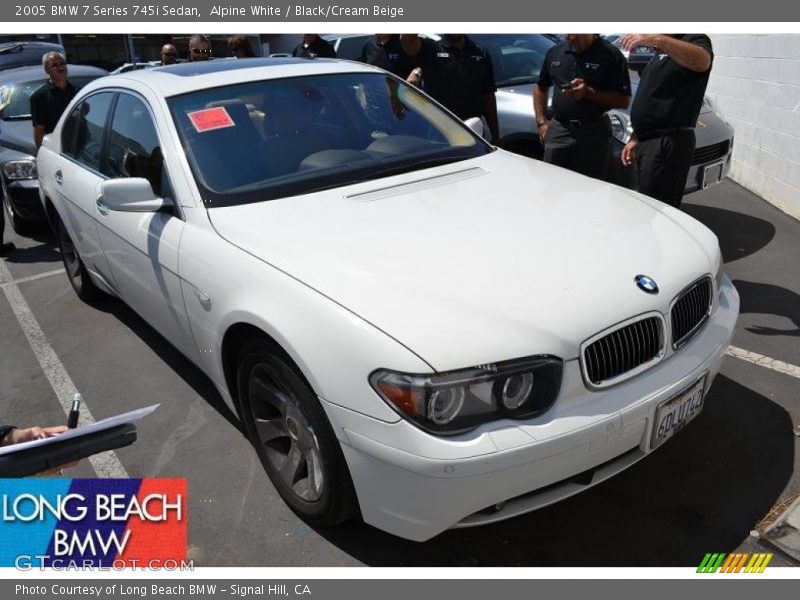 Alpine White / Black/Cream Beige 2005 BMW 7 Series 745i Sedan