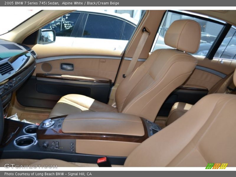 Alpine White / Black/Cream Beige 2005 BMW 7 Series 745i Sedan