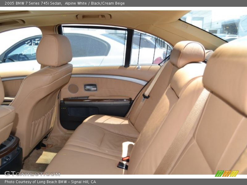Alpine White / Black/Cream Beige 2005 BMW 7 Series 745i Sedan