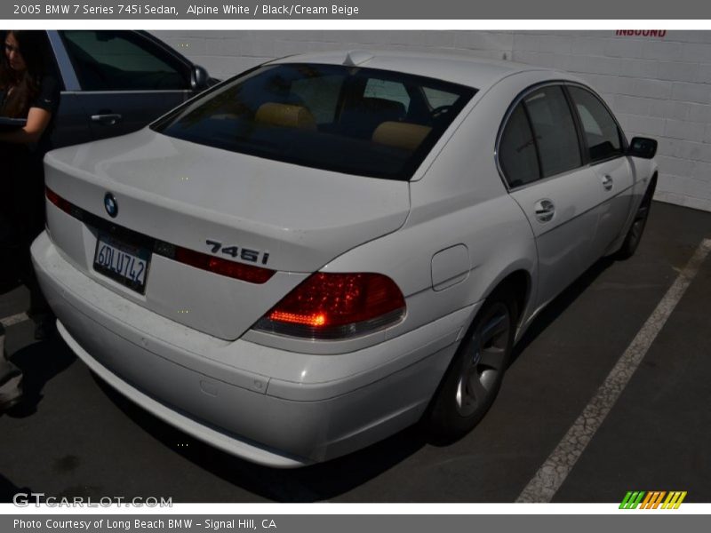 Alpine White / Black/Cream Beige 2005 BMW 7 Series 745i Sedan