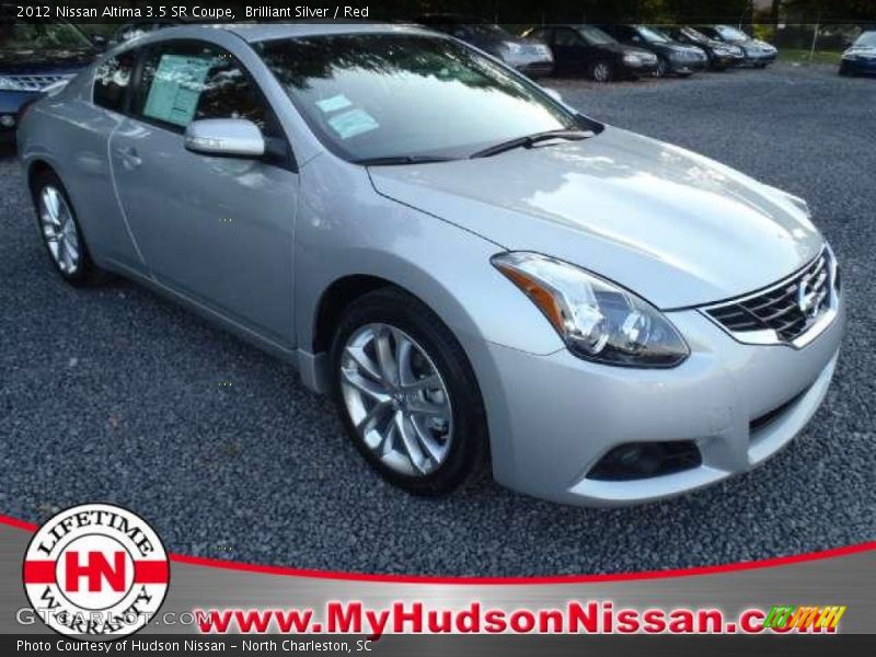 Brilliant Silver / Red 2012 Nissan Altima 3.5 SR Coupe