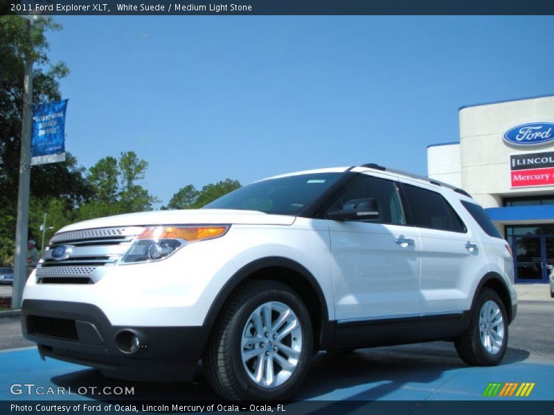White Suede / Medium Light Stone 2011 Ford Explorer XLT