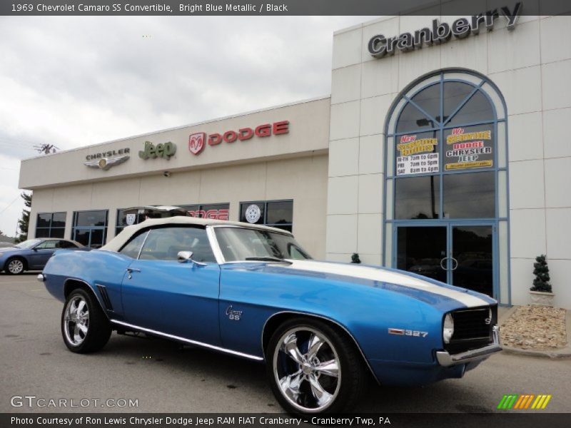 Bright Blue Metallic / Black 1969 Chevrolet Camaro SS Convertible