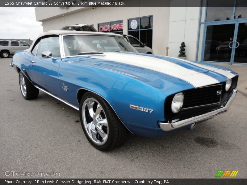 Bright Blue Metallic / Black 1969 Chevrolet Camaro SS Convertible