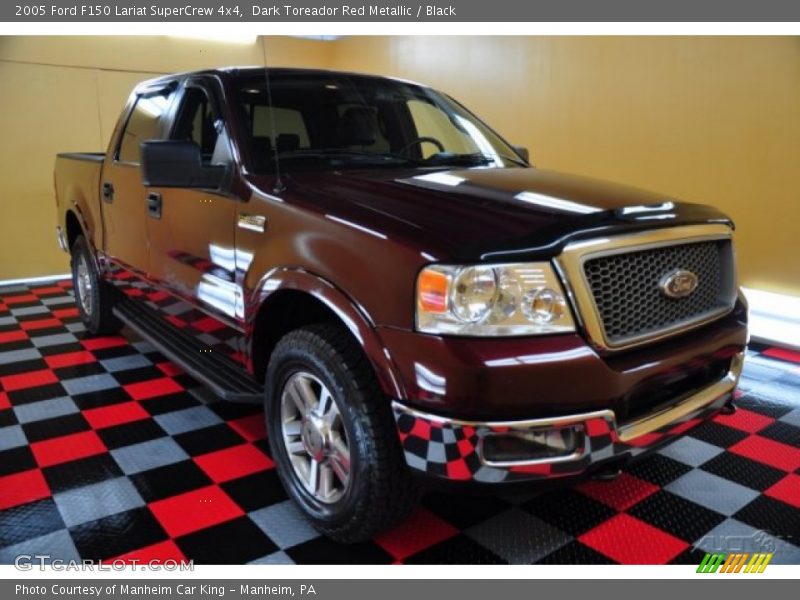 Dark Toreador Red Metallic / Black 2005 Ford F150 Lariat SuperCrew 4x4