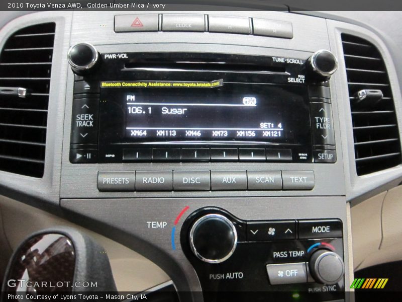 Controls of 2010 Venza AWD