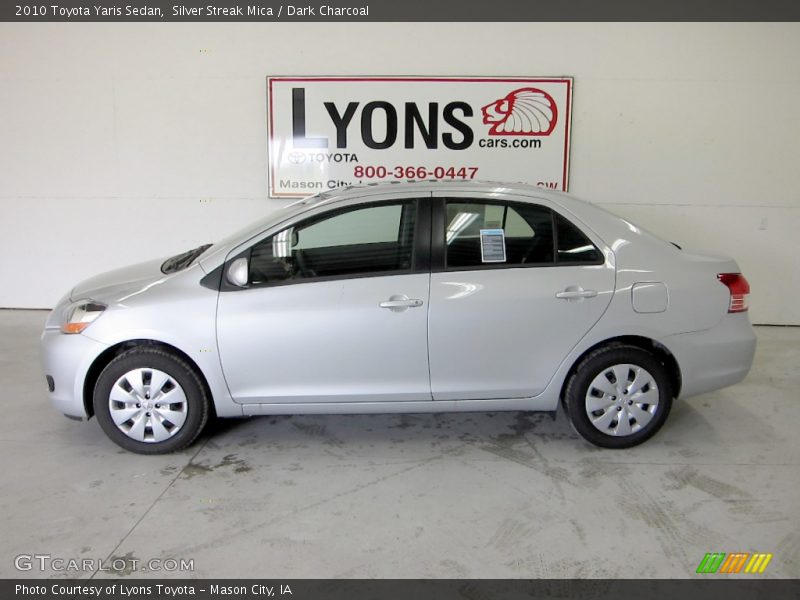 Silver Streak Mica / Dark Charcoal 2010 Toyota Yaris Sedan