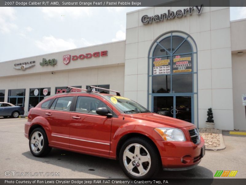 Sunburst Orange Pearl / Pastel Pebble Beige 2007 Dodge Caliber R/T AWD