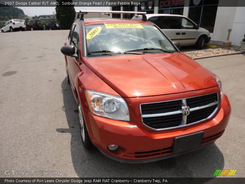 Sunburst Orange Pearl / Pastel Pebble Beige 2007 Dodge Caliber R/T AWD