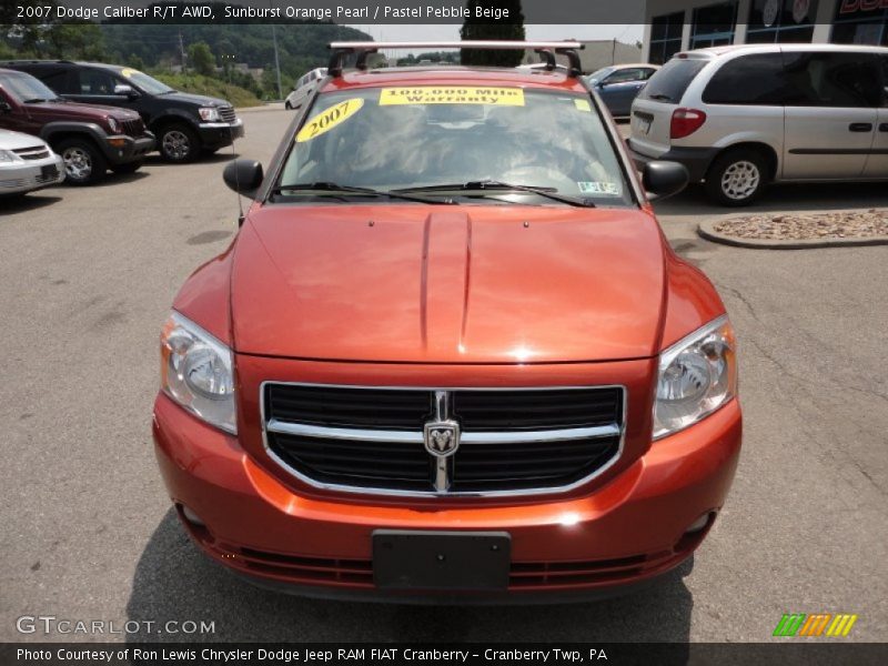 Sunburst Orange Pearl / Pastel Pebble Beige 2007 Dodge Caliber R/T AWD