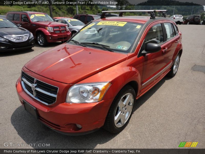 Sunburst Orange Pearl / Pastel Pebble Beige 2007 Dodge Caliber R/T AWD