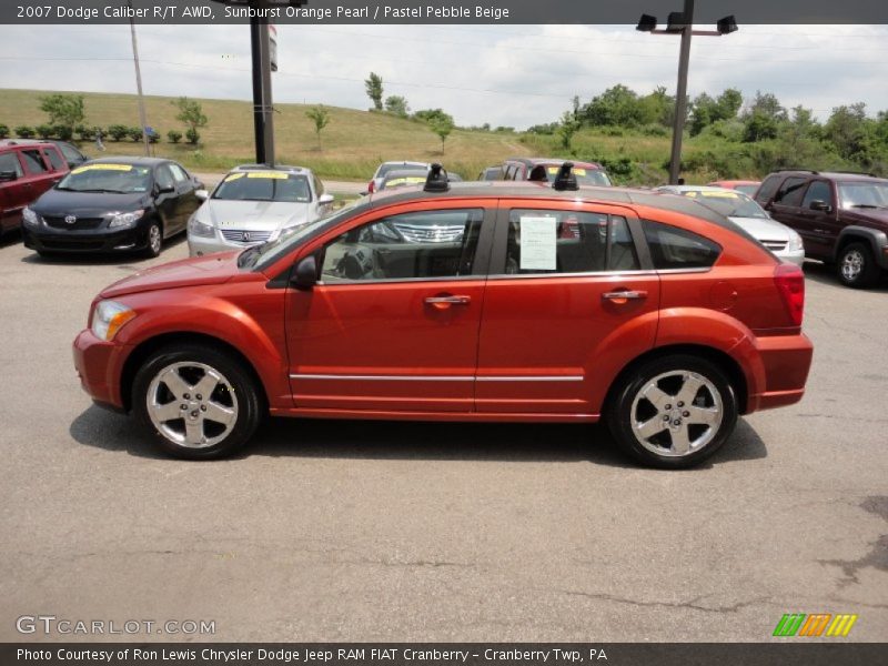 Sunburst Orange Pearl / Pastel Pebble Beige 2007 Dodge Caliber R/T AWD