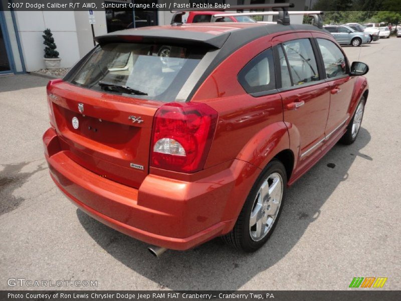 Sunburst Orange Pearl / Pastel Pebble Beige 2007 Dodge Caliber R/T AWD