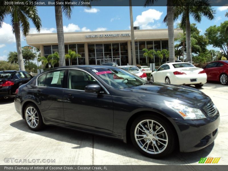 Blue Slate Metallic / Stone 2008 Infiniti G 35 Sedan