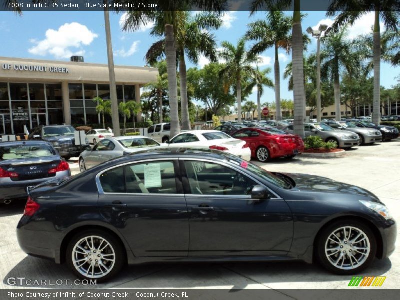Blue Slate Metallic / Stone 2008 Infiniti G 35 Sedan