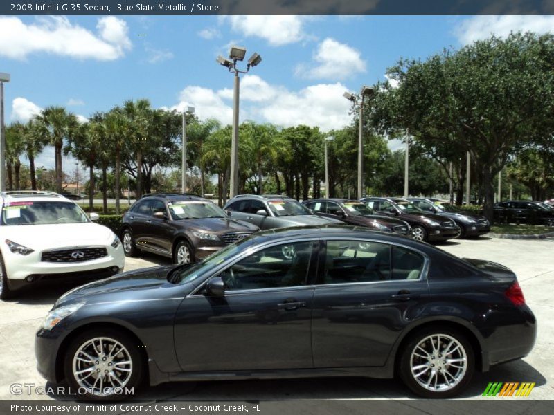 Blue Slate Metallic / Stone 2008 Infiniti G 35 Sedan