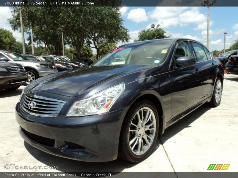 Blue Slate Metallic / Stone 2008 Infiniti G 35 Sedan