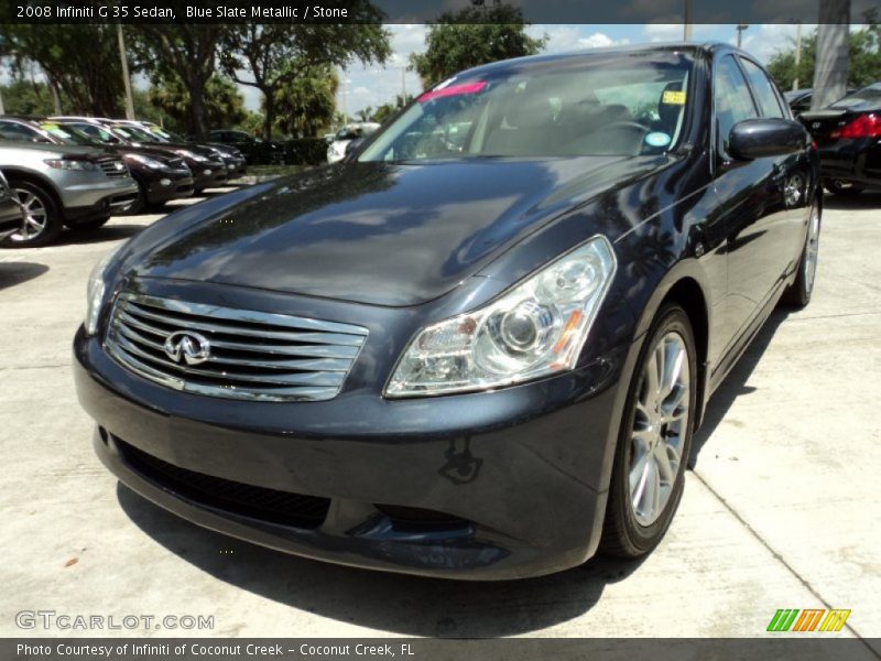 Blue Slate Metallic / Stone 2008 Infiniti G 35 Sedan