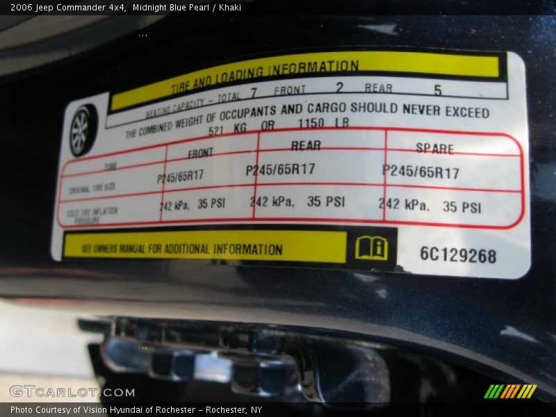 Midnight Blue Pearl / Khaki 2006 Jeep Commander 4x4