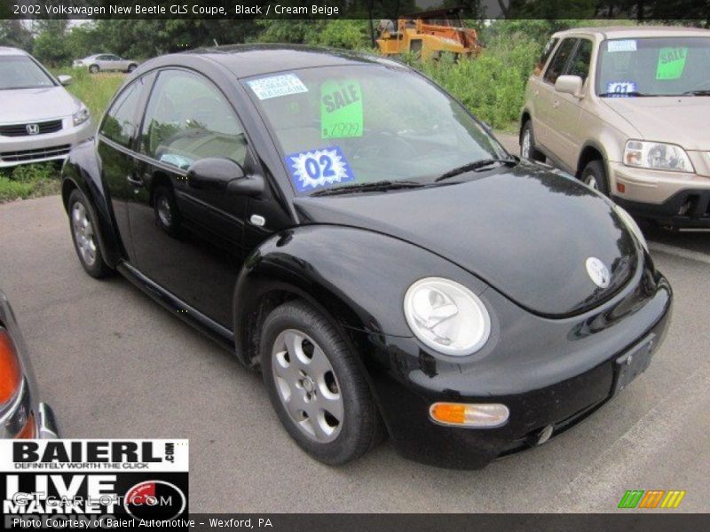 Black / Cream Beige 2002 Volkswagen New Beetle GLS Coupe