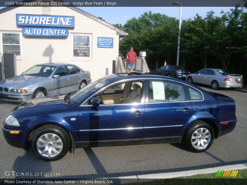 Indigo Blue Pearl / Beige 2003 Volkswagen Passat GLS Sedan