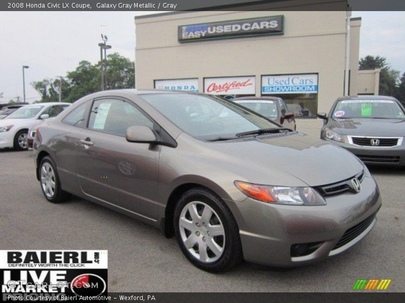 Galaxy Gray Metallic / Gray 2008 Honda Civic LX Coupe