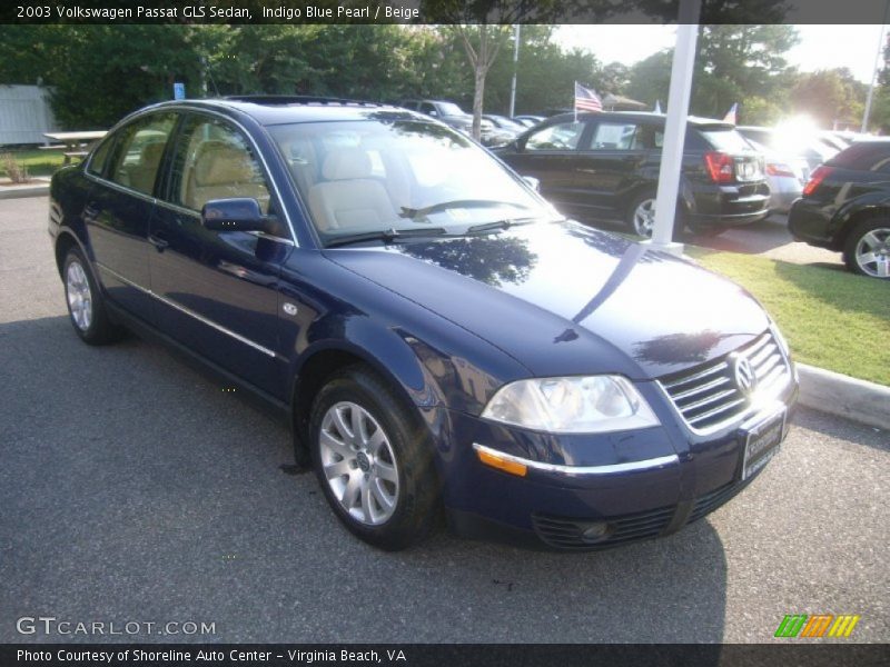 Indigo Blue Pearl / Beige 2003 Volkswagen Passat GLS Sedan